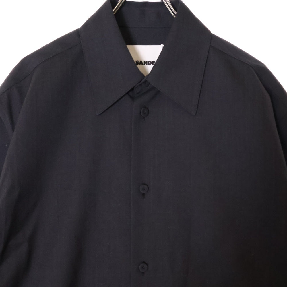 JIL SANDER(ジルサンダー) 24AW FINE WOOL RIPSTOP SHIRT J22DL0242 J40171 リップストップ シャツ ダークグレー
