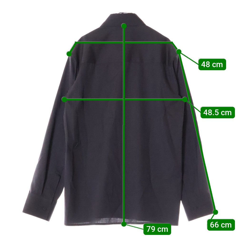 JIL SANDER(ジルサンダー) 24AW FINE WOOL RIPSTOP SHIRT J22DL0242 J40171 リップストップ シャツ ダークグレー