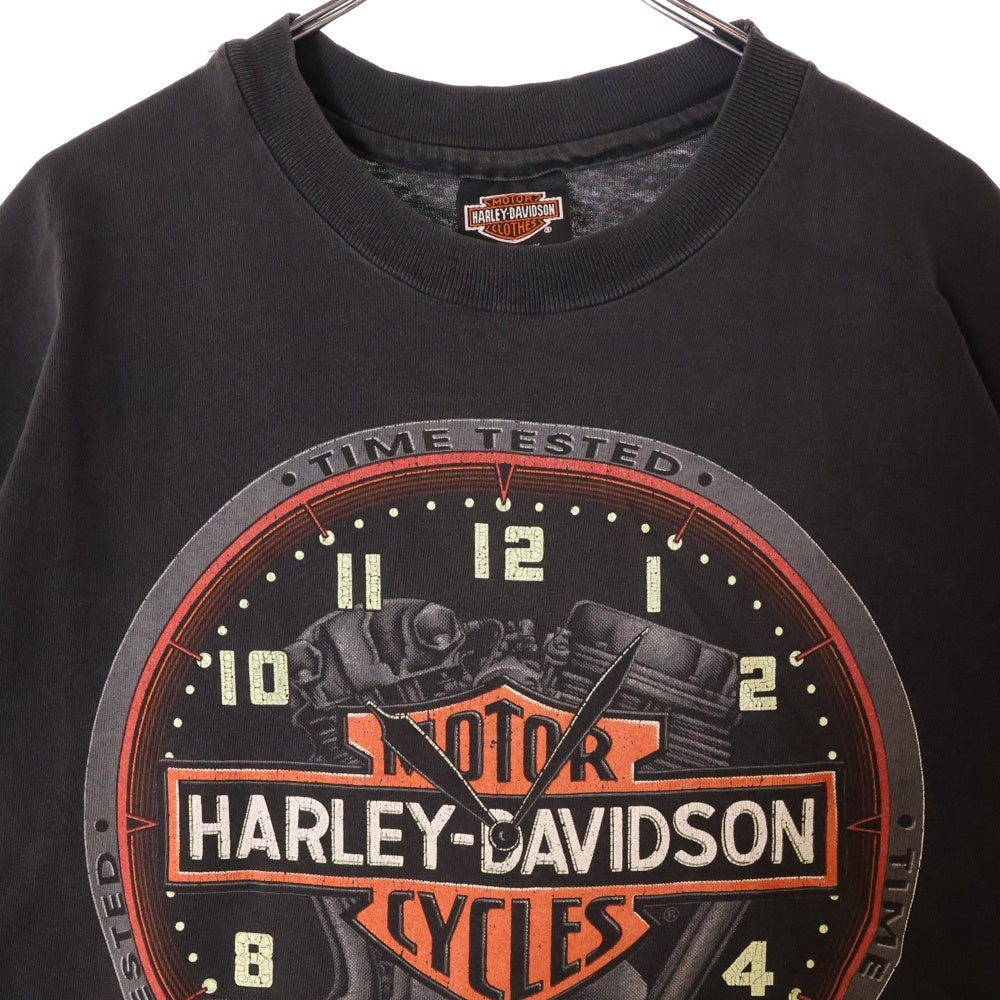 VINTAGE(ヴィンテージ) 90s HARLEY DAVIDSON TIME TEE ハーレーダビッドソン タイム Tシャツ 半袖カットソー ブラック