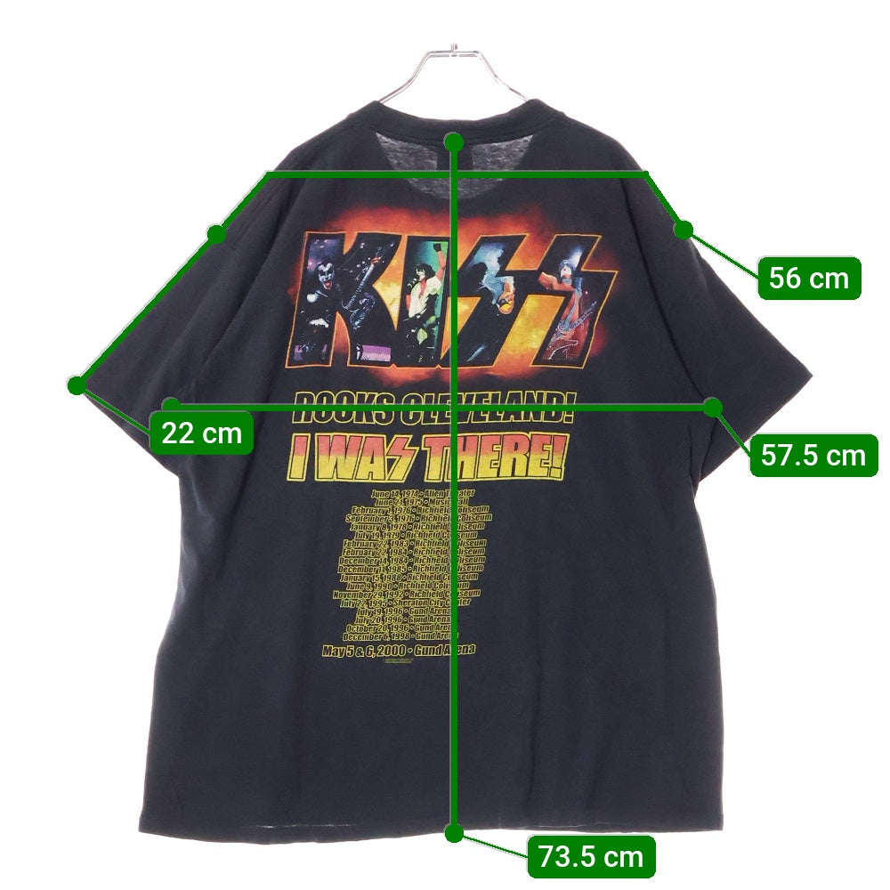 VINTAGE(ヴィンテージ) 00s KISS I WAS THERE ROCKS CLEVELAND キス Tシャツ 半袖カットソー ブラック
