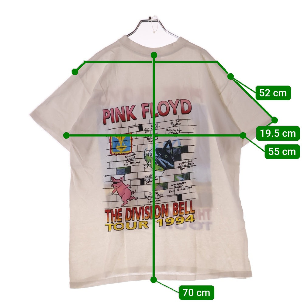 VINTAGE(ヴィンテージ) 90s PINK FLOYD DIVISION BELL TOUR 1994 DELTA タグ ピンクフロイド Tシャツ 半袖カットソー ホワイト