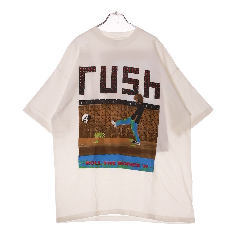 VINTAGE(ヴィンテージ) 90s RUSH ROLL THE BONES ラッシュ Tシャツ 半袖カットソー ホワイト