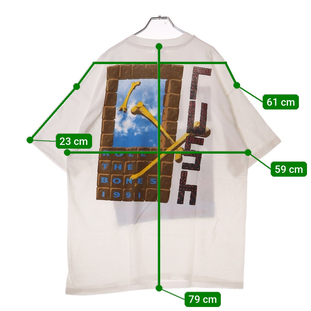 VINTAGE(ヴィンテージ) 90s RUSH ROLL THE BONES ラッシュ Tシャツ 半袖カットソー ホワイト
