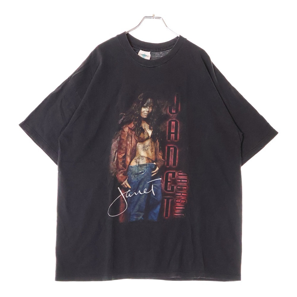 VINTAGE(ヴィンテージ) 90s JANET JACKSON ALL FOR YOU TOUR BOOTLEG ジャネット Tシャツ 半袖カットソー ブラック