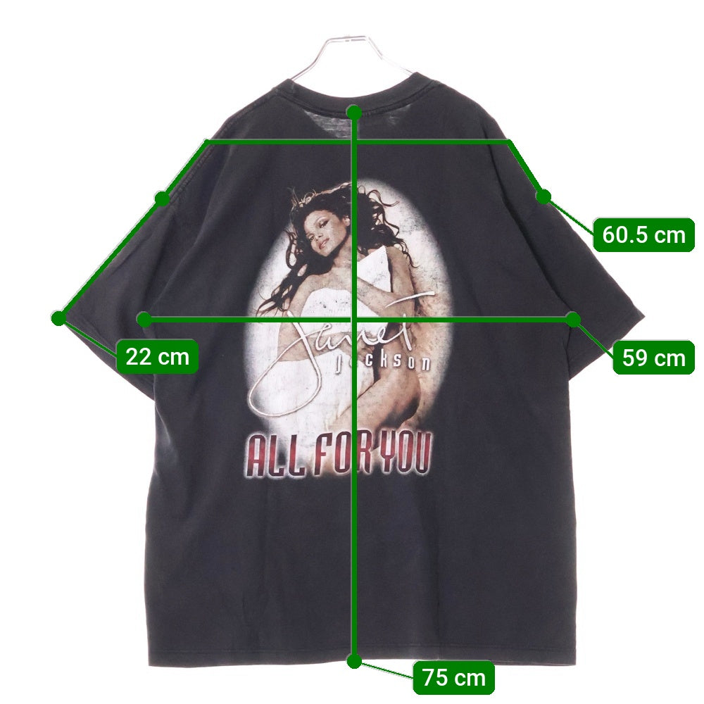 VINTAGE(ヴィンテージ) 90s JANET JACKSON ALL FOR YOU TOUR BOOTLEG ジャネット Tシャツ 半袖カットソー ブラック