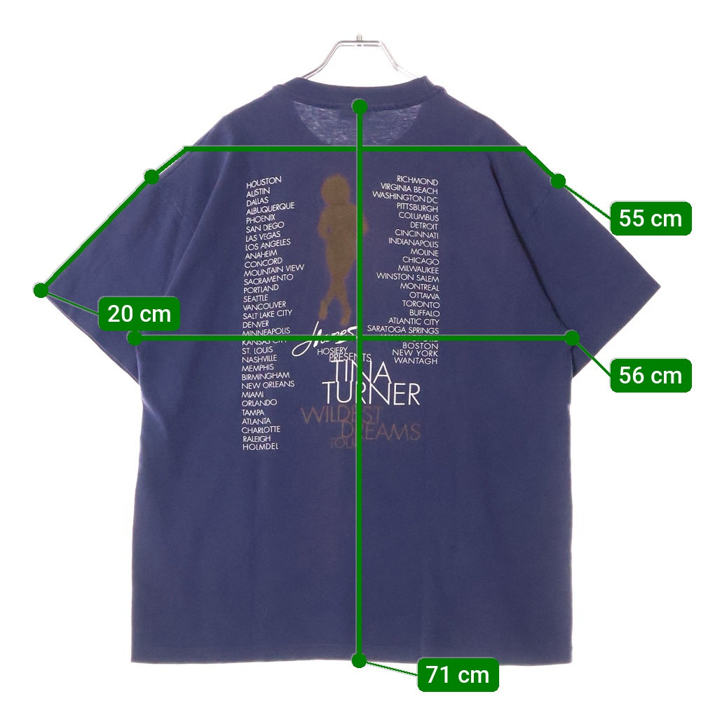 VINTAGE(ヴィンテージ) 90s TINA TURNER WILDEST DREAMS TOUR ティナターナー Tシャツ 半袖カットソー ネイビー