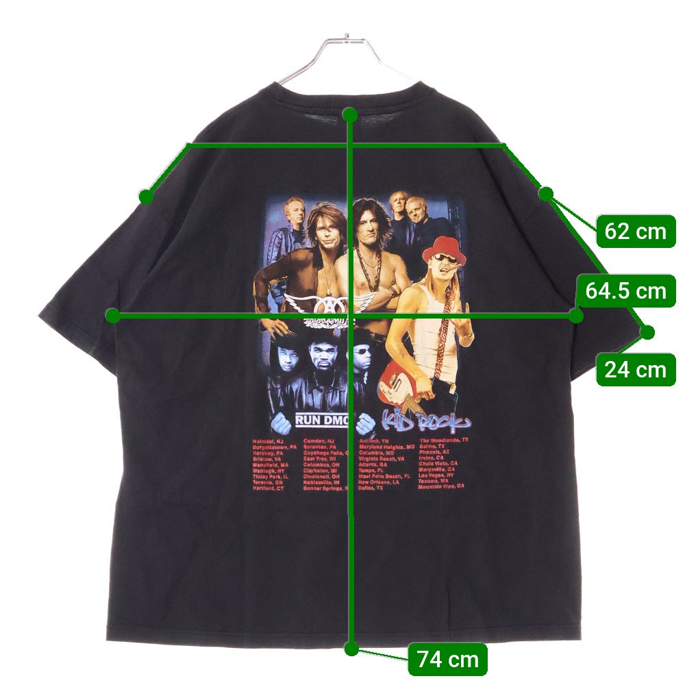 VINTAGE(ヴィンテージ) 00s AEROAMITH RUN DMC KID ROCK エアロスミス Tシャツ 半袖カットソー ブラック