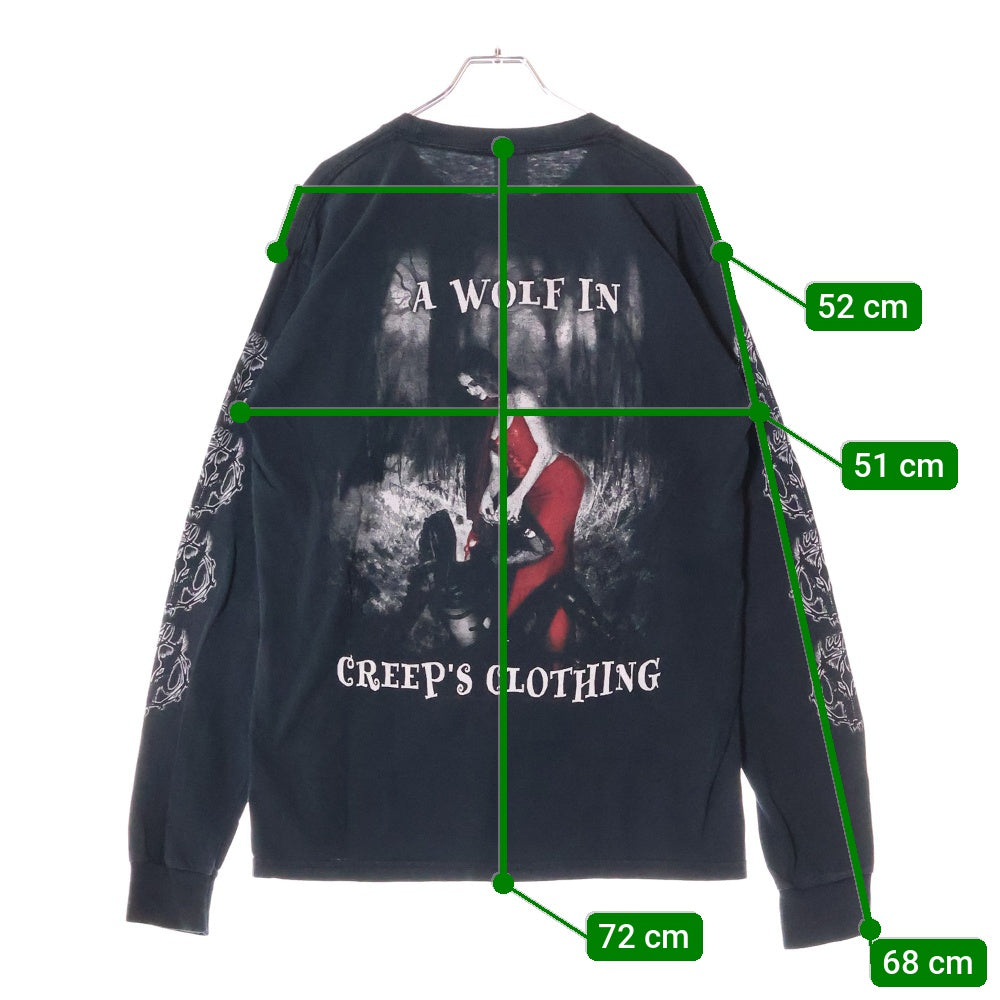VINTAGE(ヴィンテージ) 00s CRADLE OF FILTH A WOLF IN CREEPS CLOTHING L/S クレイドルオブフィルス Tシャツ 長袖カットソー ブラック