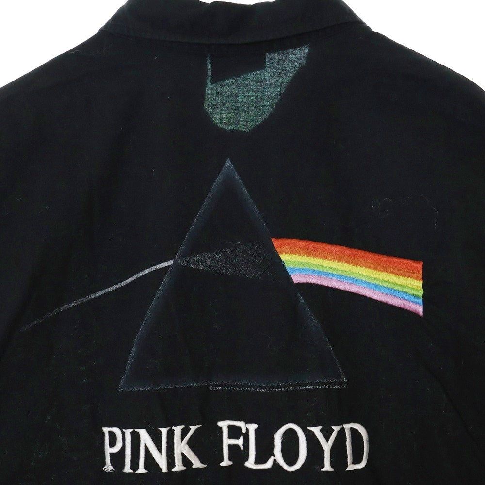 VINTAGE(ヴィンテージ) 00s PINK FLOYD DARK SIDE OF THE MOON EMBROIDERY SHIRT ピンクフロイド ダークサイドオブザムーン エンブロイダリー 刺繍 半袖シャツ ブラック