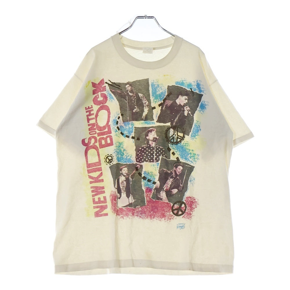 VINTAGE(ヴィンテージ) 80s NEW KIDS ON THE BLOCK BACK STAGE PASS ニュー・キッズ・オン・ザ・ブロック バックステージパス Tシャツ 半袖カットソー アイボリー