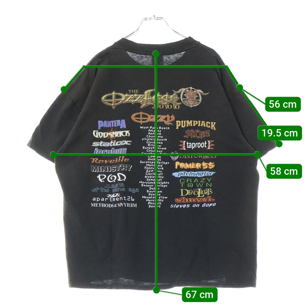 VINTAGE(ヴィンテージ) 00s OZZFEST オズフェス 2000 Tシャツ 半袖カットソー ブラック