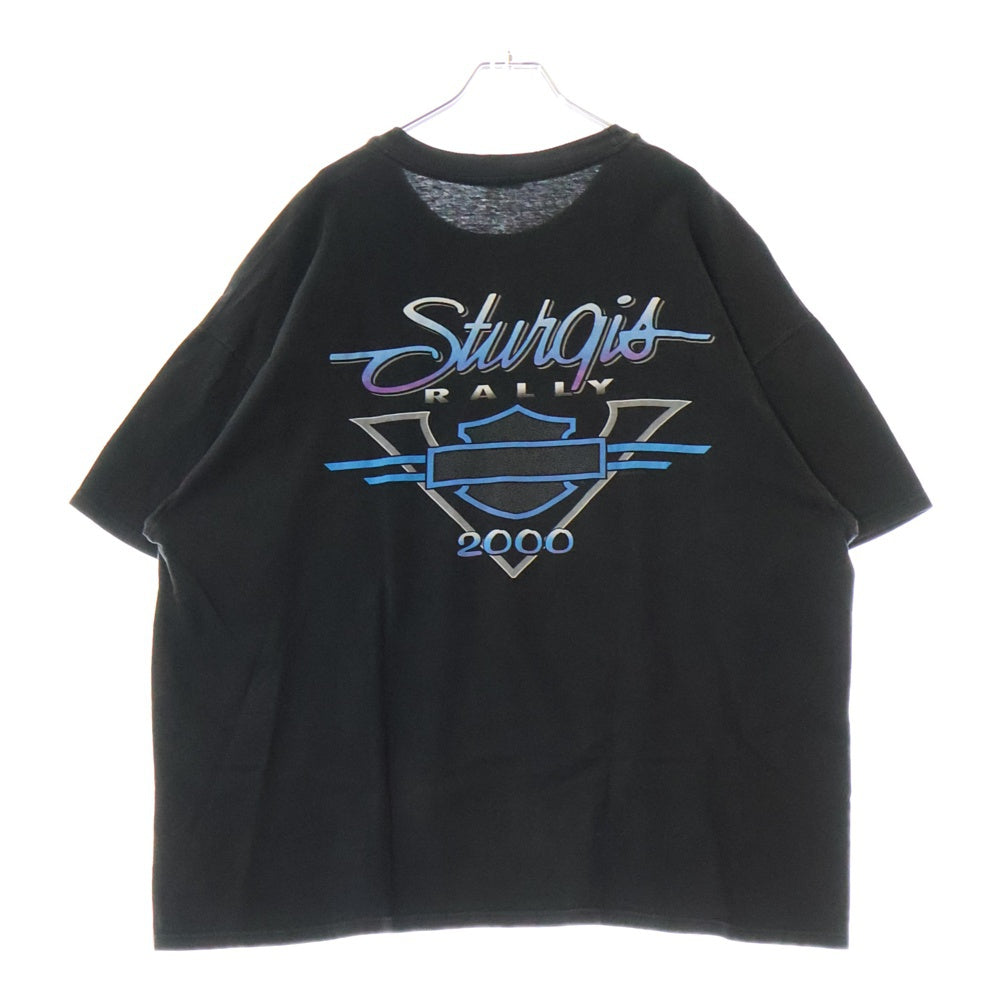 VINTAGE(ヴィンテージ) 00s HARLEY DAVIDSON BLACK HILLS RALLY 60th ハーレーダビッドソン 2000半袖 Tシャツ カットソー ブラック