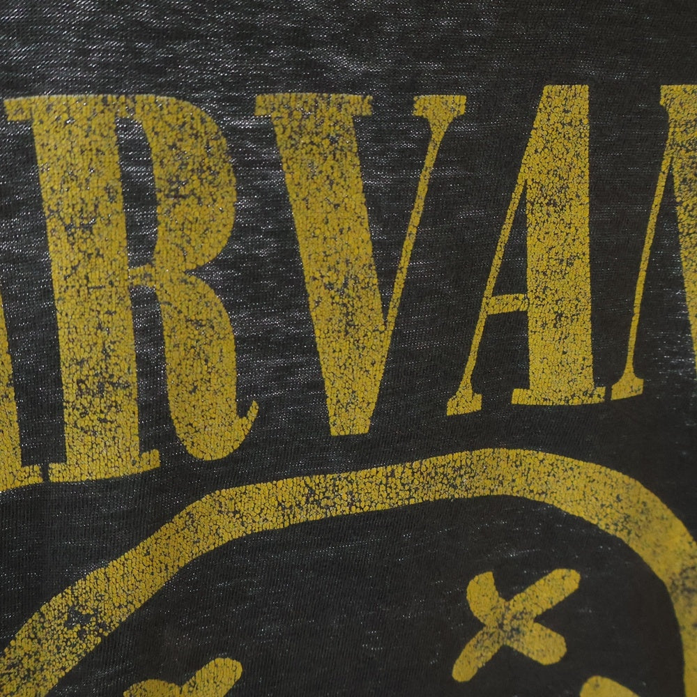 VINTAGE(ヴィンテージ) 90s NIRVANA SMILE ニルヴァーナ スマイル ユーロ ブート Tシャツ 半袖カットソー ブラック