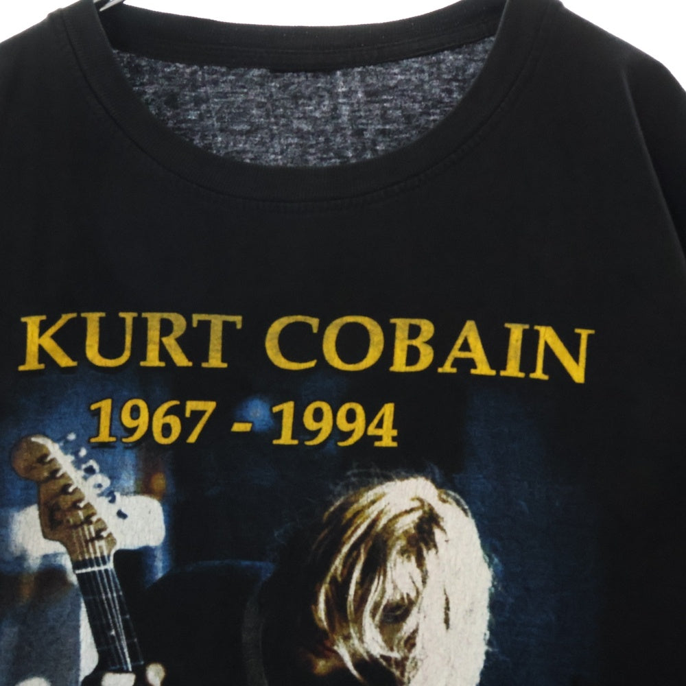 VINTAGE(ヴィンテージ) 00S NIRVANA KURT COBAIN Y2K 1967-1994 ニルヴァーナ カートコバーン 両面プリント 半袖Tシャツ ブラック