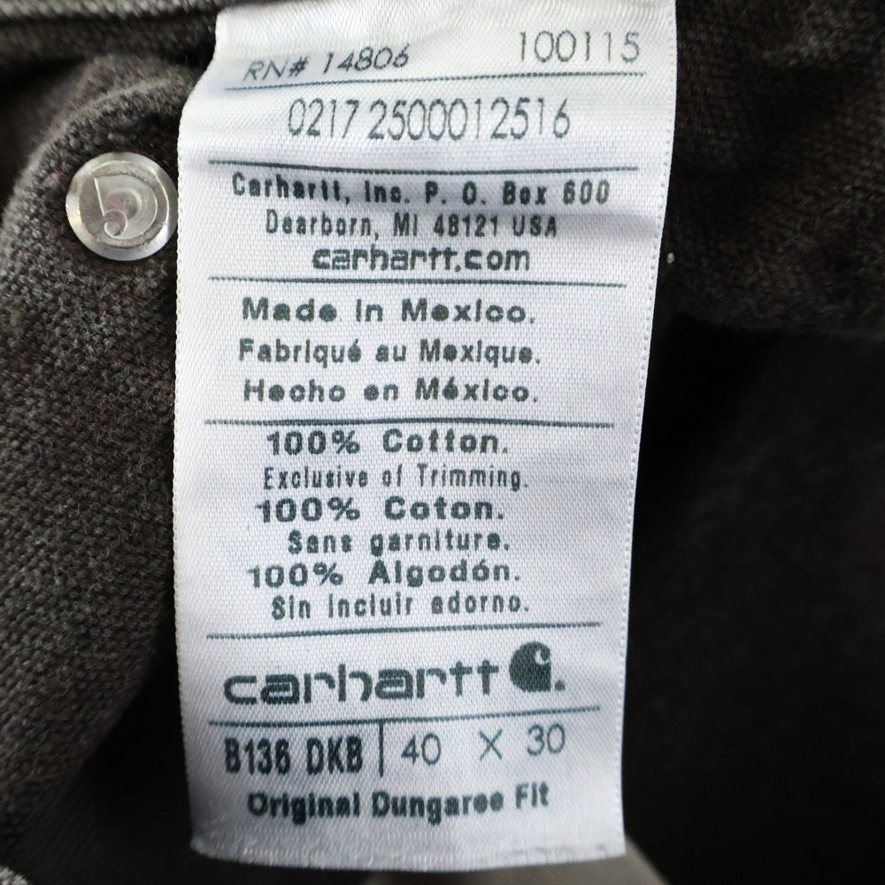 CARHARTT(カーハート) 00s DOUBLE KNEE WORK PANTS ダブルニーワークパンツ メキシコ製 ダークブラウン B136 DKB