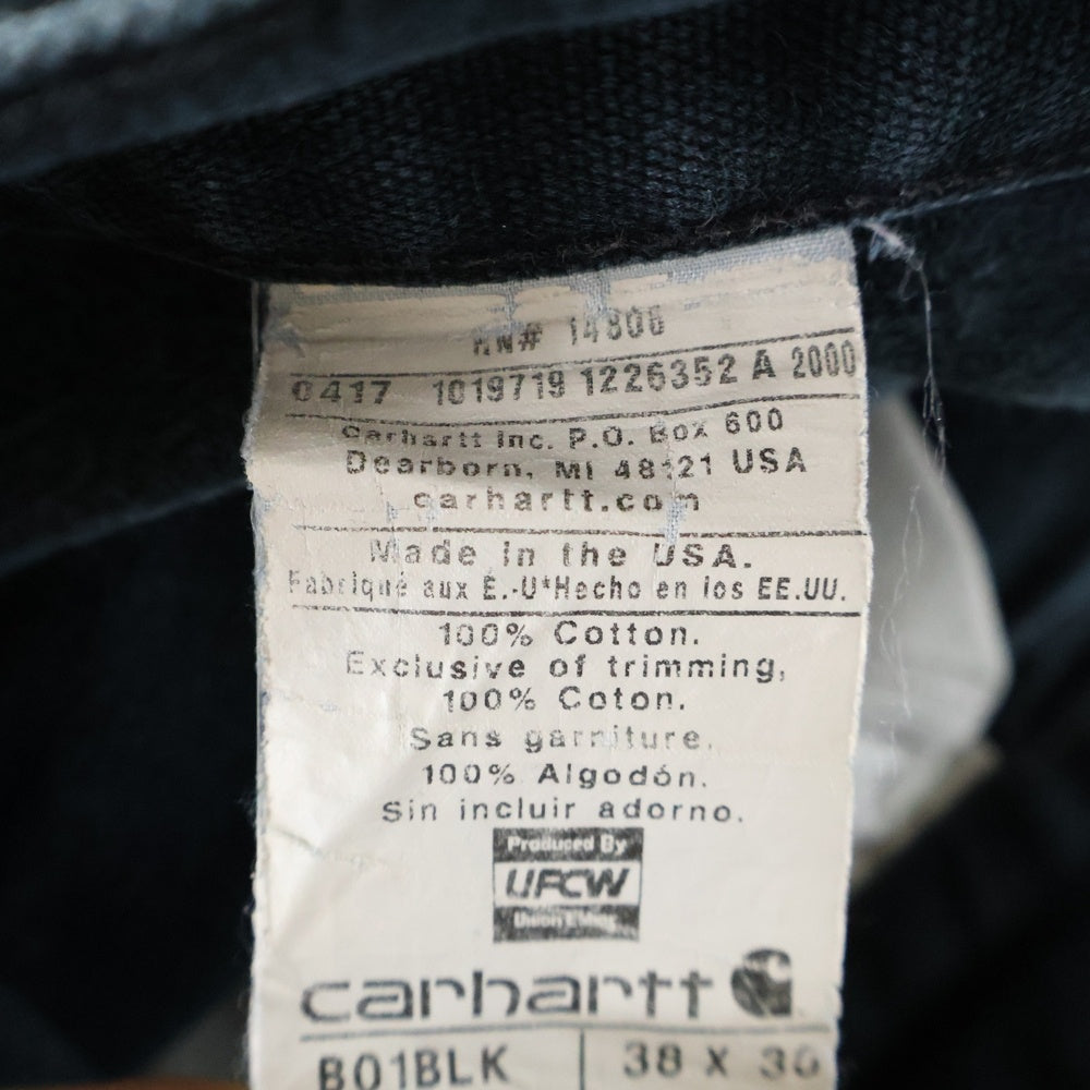 CARHARTT(カーハート) 00s DOUBLE KNEE WORK PANTS USA製 ダブルニーワークパンツ アメリカ製 ブラック B01 BLK