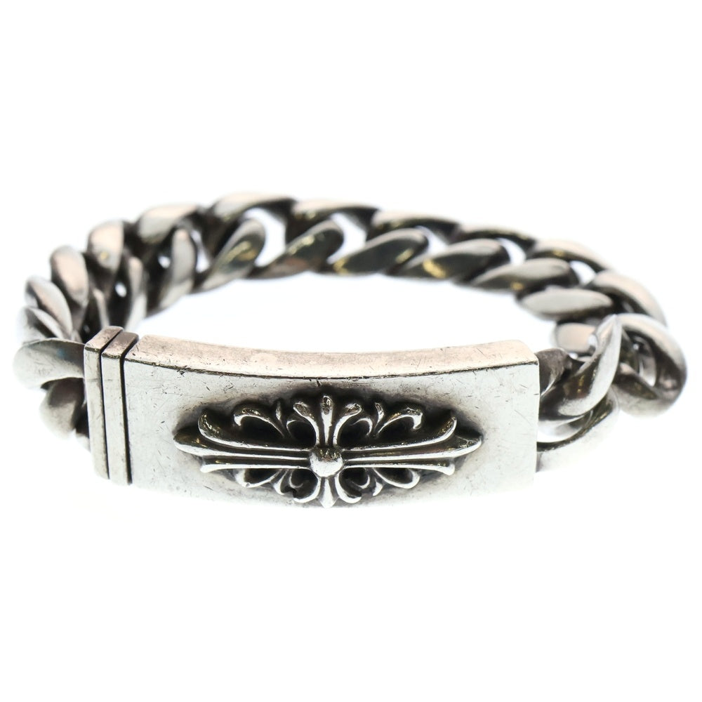 CHROME HEARTS(クロムハーツ) ID FLORAL CRS フローラルクロスIDクラシックリンク ブレスレット 13LINK シルバー BCA164