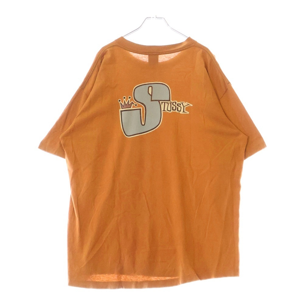 STUSSY(ステューシー) 80s OLD STUSSY 両面プリント Tシャツ 半袖カットソー オレンジ