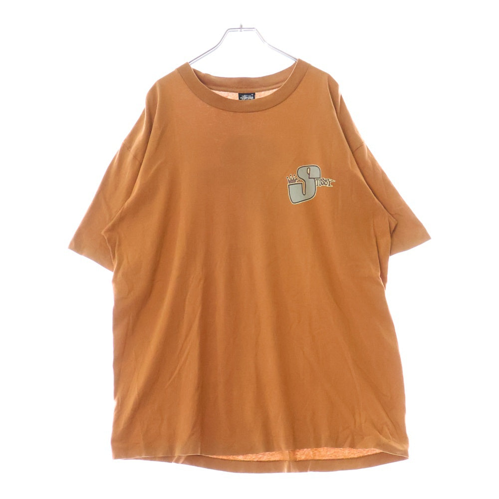 STUSSY(ステューシー) 80s OLD STUSSY 両面プリント Tシャツ 半袖カットソー オレンジ