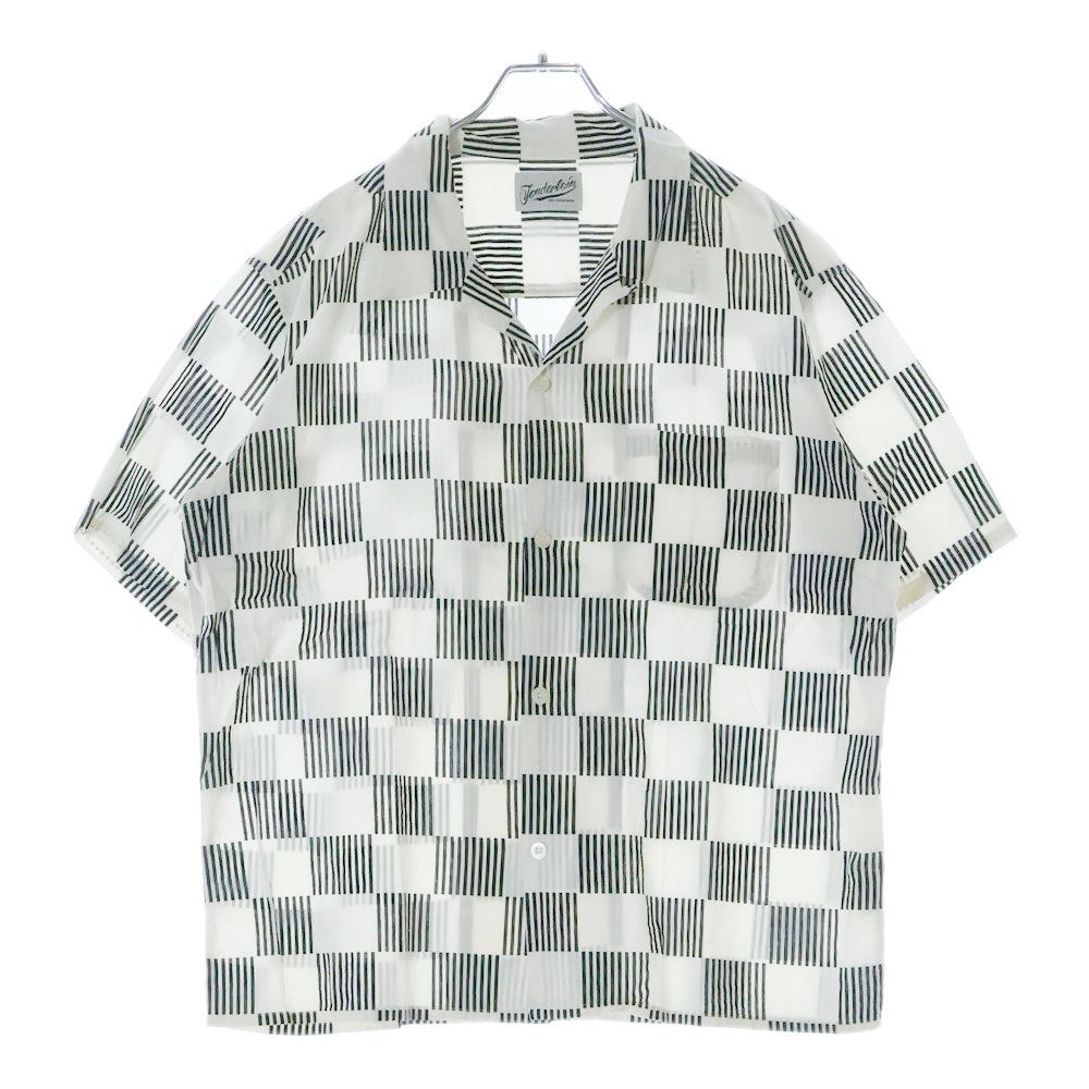 TENDERLOIN(テンダーロイン) 16SS CHECKER OPEN COLLAR SHIRT チェッカー オープンカラー 半袖シャツ ホワイト/ブラック