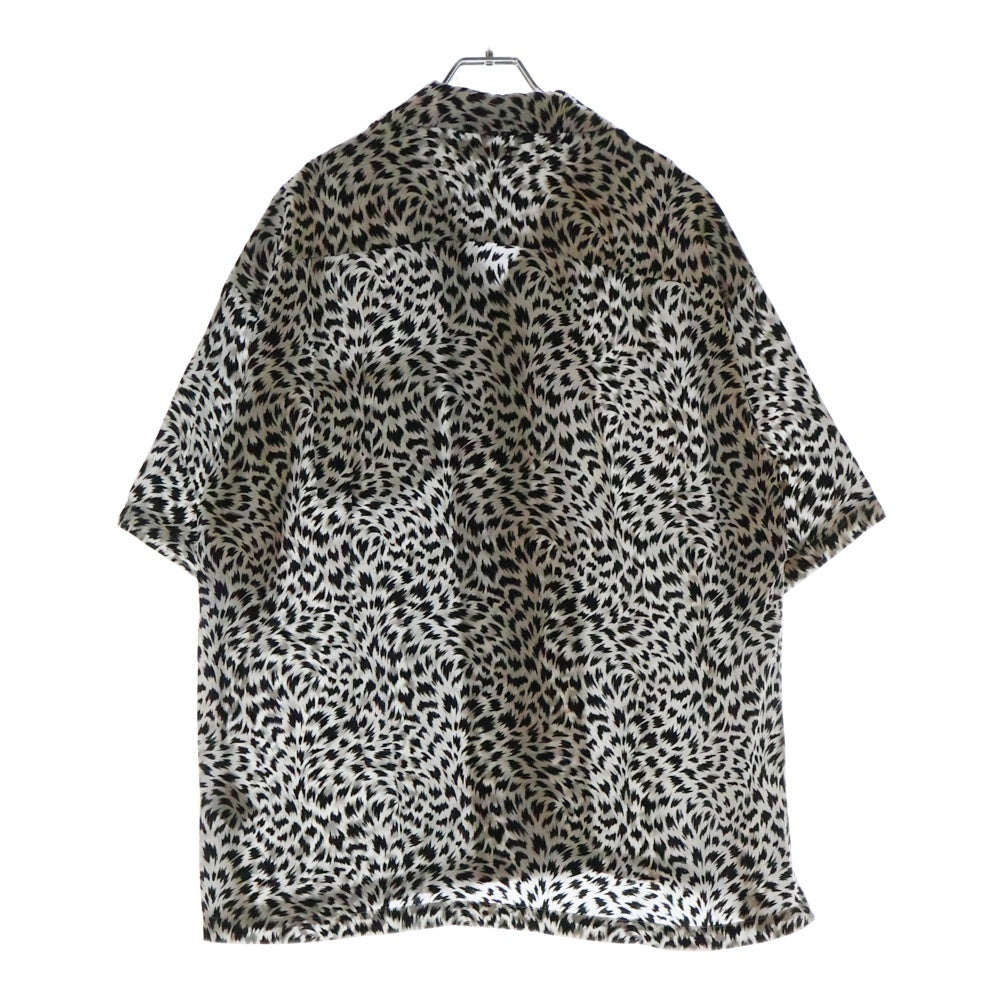MINEDENIM(マインデニム) CD LEOPARD DENIM S/S OPEN COLLAR SHIRT 2206-5001 レオパード デニム オープンカラー 半袖シャツ ホワイト/ブラック