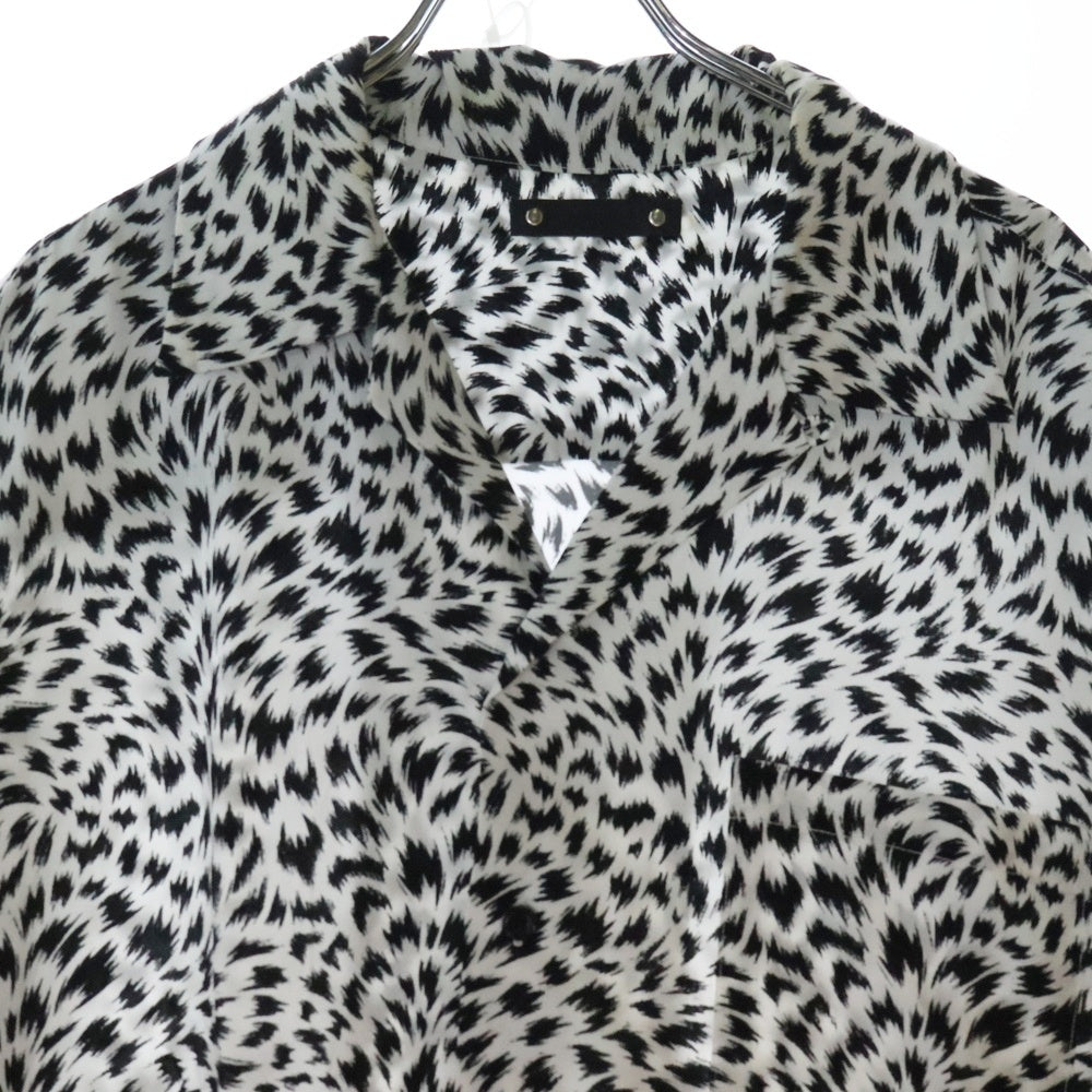 MINEDENIM(マインデニム) CD LEOPARD DENIM S/S OPEN COLLAR SHIRT 2206-5001 レオパード デニム オープンカラー 半袖シャツ ホワイト/ブラック