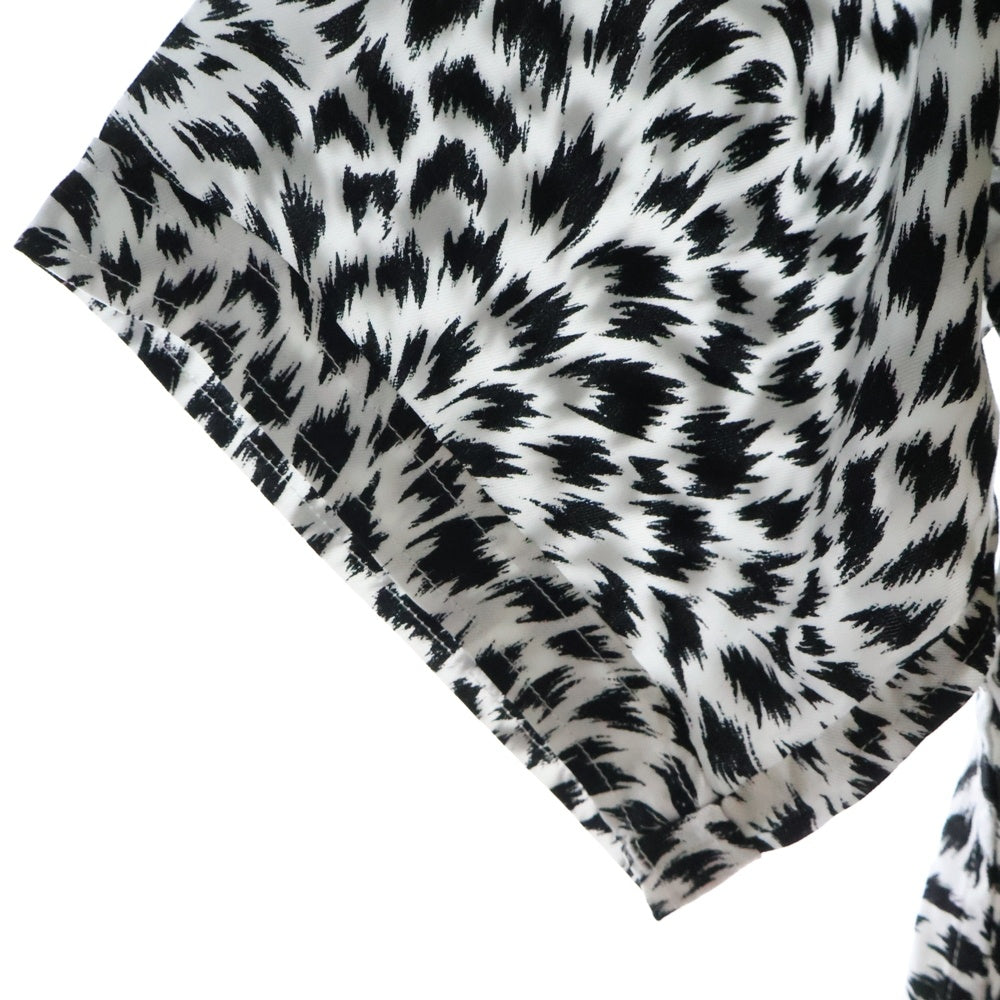MINEDENIM(マインデニム) CD LEOPARD DENIM S/S OPEN COLLAR SHIRT 2206-5001 レオパード デニム オープンカラー 半袖シャツ ホワイト/ブラック