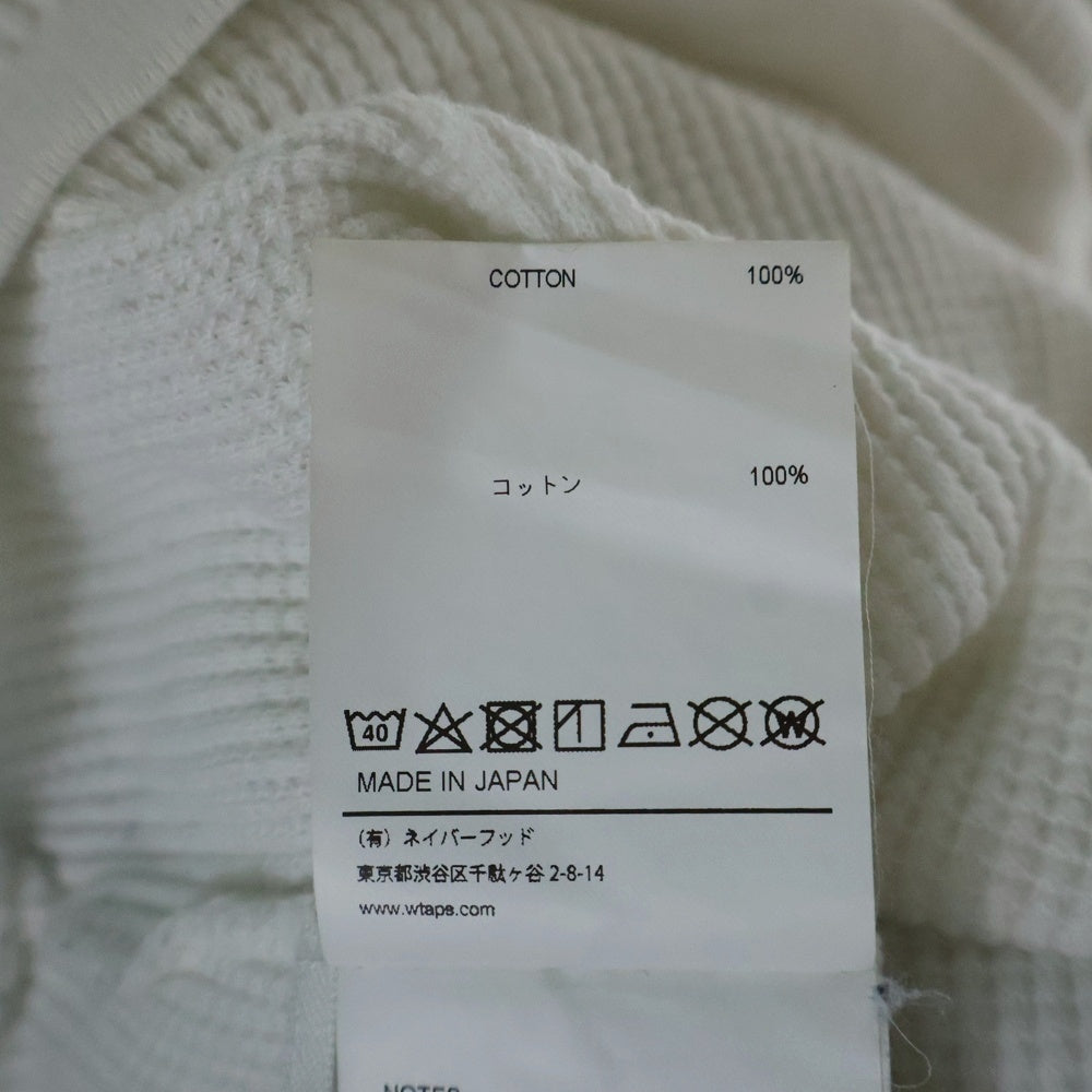WTAPS(ダブルタップス) 20SS WAFFLE LS TEE COTTON コットン ワッフル 長袖カットソー ホワイト 201ATDT-CSM29