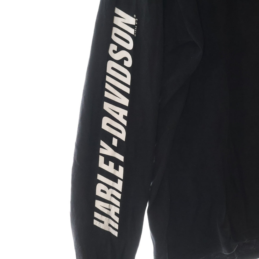 VINTAGE(ヴィンテージ) 90s HARLEY DAVIDSON ROCKY MOUNTAIN L/S ハーレーダビッドソン ロッキーマウンテン アームプリント Tシャツ 長袖カットソー ブラック