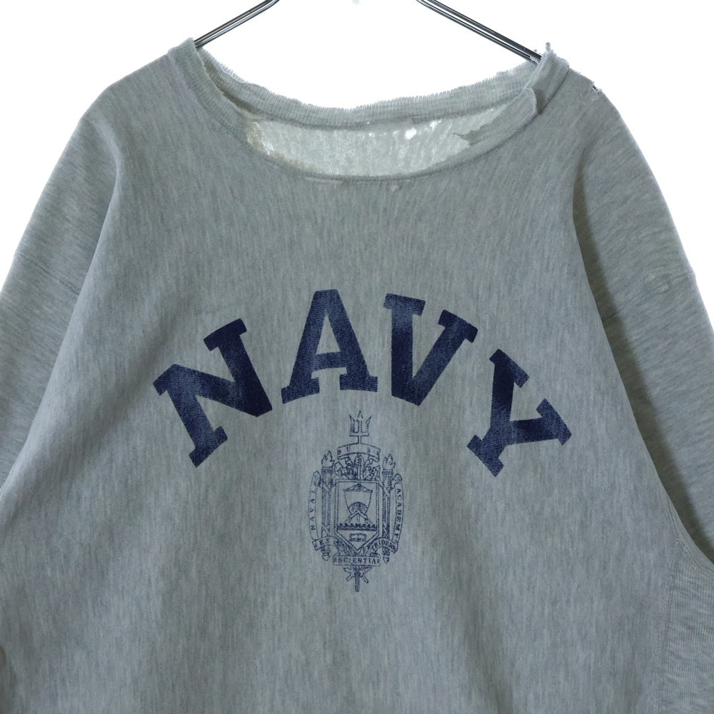 VINTAGE(ヴィンテージ) 80s フロントプリント リバースウィーブ NAVY スウェット ライトグレー