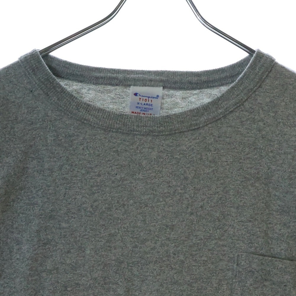 CHAMPION(チャンピオン) T1011 ティーテンイレブン ショートスリーブポケット MADE IN USA Tシャツ 半袖カットソー グレー