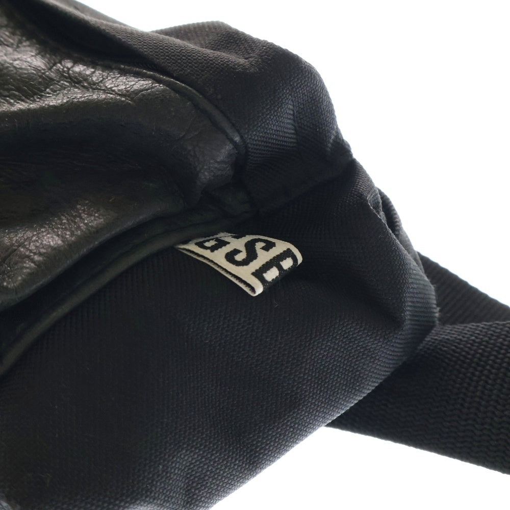 DIRK BIKKEMBERGS(ダークビッケンバーグ) レザー ナイロン コンビ ボディ ショルダー バック ブラック