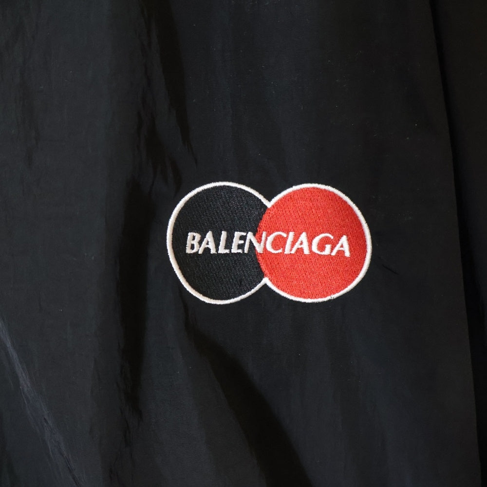 BALENCIAGA(バレンシアガ) 20SS 622002 TI050 UNIFORM LOGO ユニフォームロゴ 刺繍 ナイロン ジップアップブルゾン ブラック