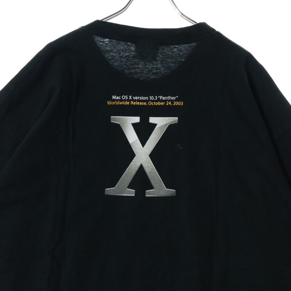 VINTAGE(ヴィンテージ) 00s Apple Mac OS X 1TEE アップル 企業 両面プリント半袖Tシャツ カットソー ブラック