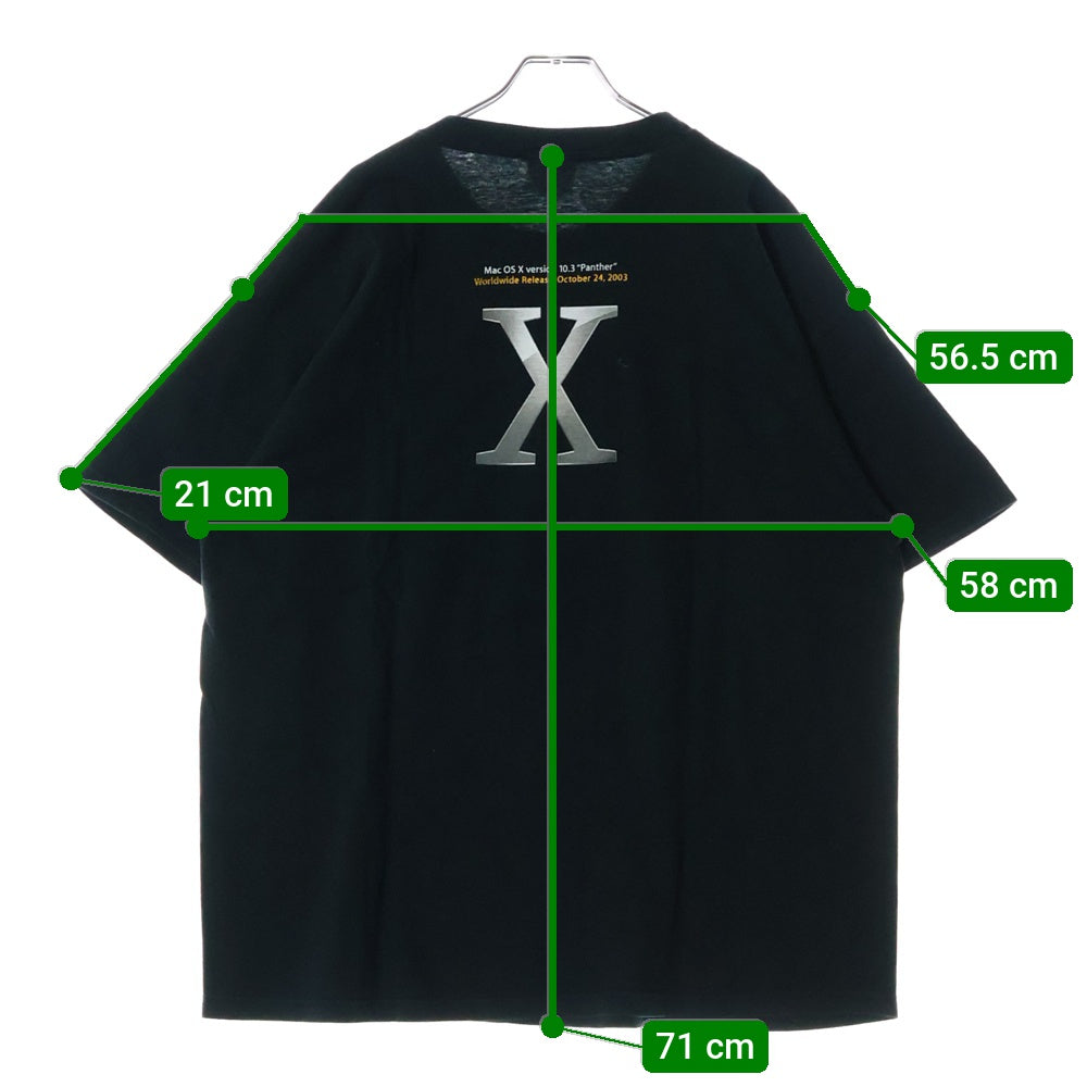 VINTAGE(ヴィンテージ) 00s Apple Mac OS X 1TEE アップル 企業 両面プリント半袖Tシャツ カットソー ブラック
