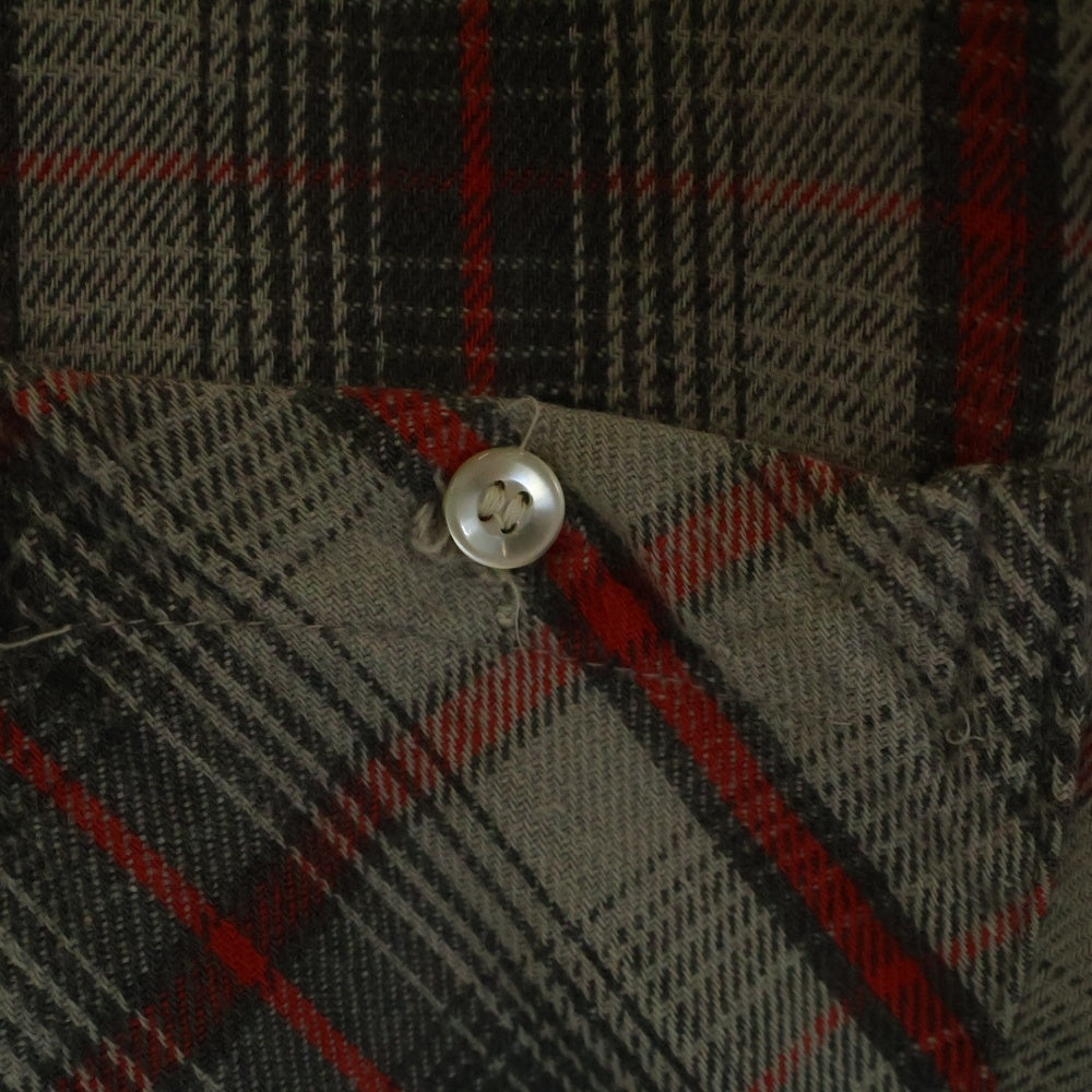 VINTAGE(ヴィンテージ) 60~70s CONE MILLS USA製 ヘビー チェック ネルシャツ グレー/レッド