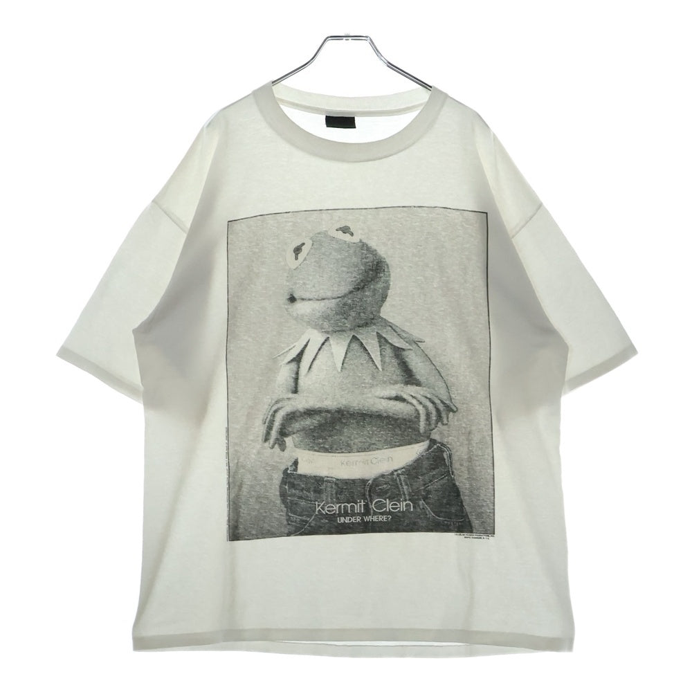 VINTAGE(ヴィンテージ) 90s KERMIT CLEIN UNDER WHERE? フロントプリント 半袖Tシャツ カットソー ホワイト