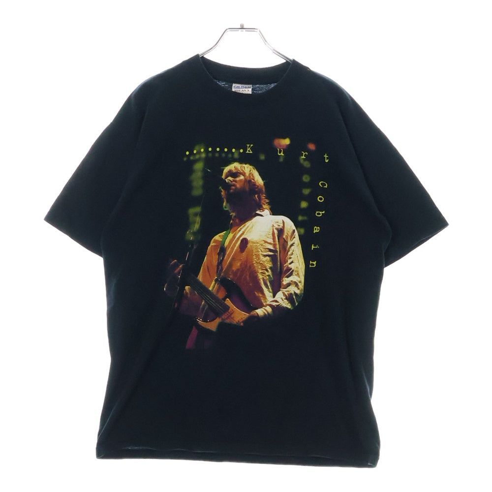 VINTAGE(ヴィンテージ) 00s NIRVANA KURT COBAIN 2004 THE END OF MUSIC ニルヴァーナ カートコバーン ジ エンド オブ ミュージック フロントプリント 半袖Tシャツ カットソー ブラック