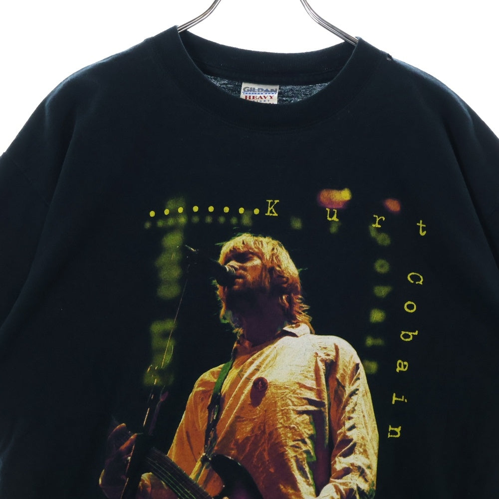 VINTAGE(ヴィンテージ) 00s NIRVANA KURT COBAIN 2004 THE END OF MUSIC ニルヴァーナ カートコバーン ジ エンド オブ ミュージック フロントプリント 半袖Tシャツ カットソー ブラック