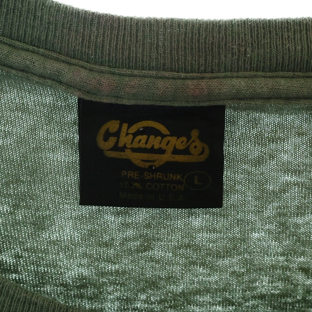 VINTAGE(ヴィンテージ) 90s KERMIE HILFLIPPER セサミストリート カーミット パロディ 両面プリントプリント 半袖Tシャツ カットソー カーキ