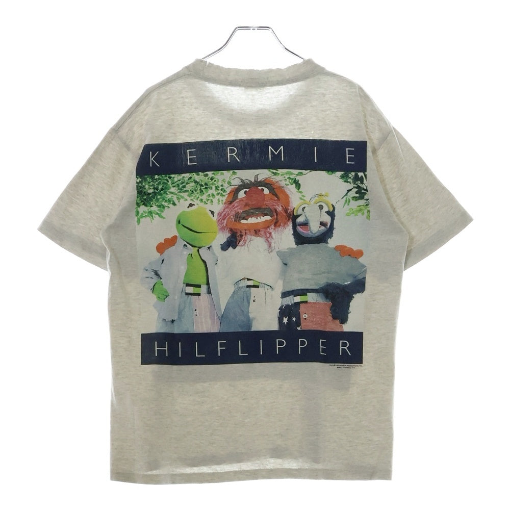 VINTAGE(ヴィンテージ) 90s KERMIE HILFLIPPER カーミー ヒルフリッパー トミー ヒルフィガー ロゴ パロディ Tシャツ 半袖カットソー グレー