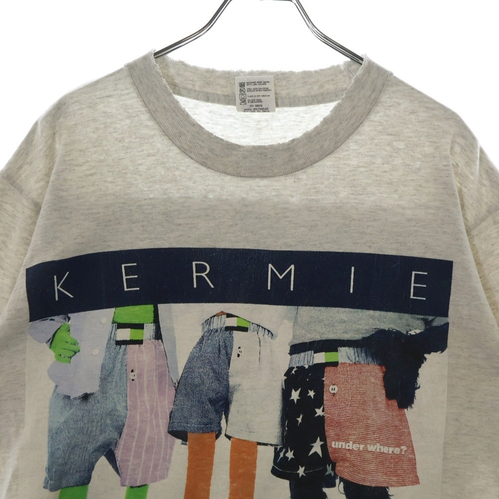 VINTAGE(ヴィンテージ) 90s KERMIE HILFLIPPER カーミー ヒルフリッパー トミー ヒルフィガー ロゴ パロディ Tシャツ 半袖カットソー グレー