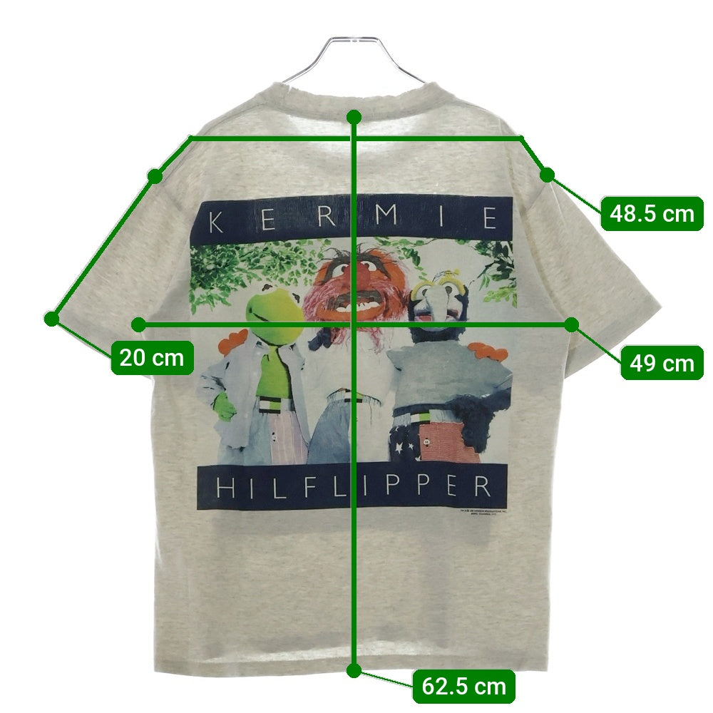 VINTAGE(ヴィンテージ) 90s KERMIE HILFLIPPER カーミー ヒルフリッパー トミー ヒルフィガー ロゴ パロディ Tシャツ 半袖カットソー グレー