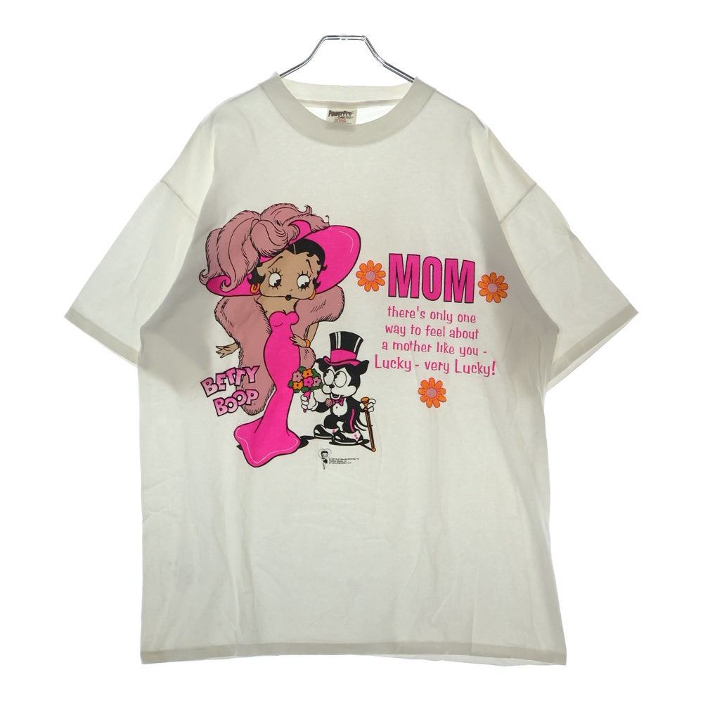 VINTAGE(ヴィンテージ) 90s BETTY BOOP MOM ベティ マム フロント プリント Tシャツ 半袖カットソー ホワイト