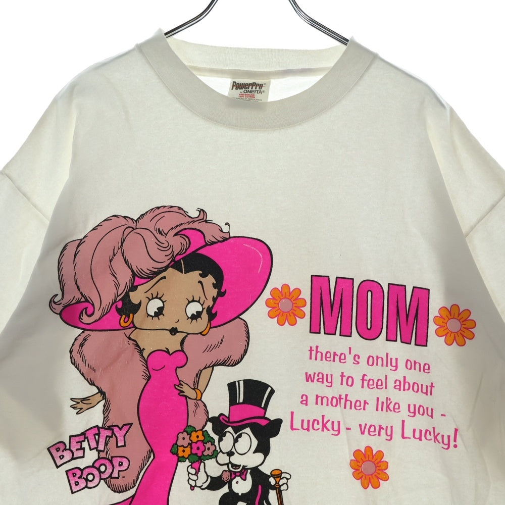 VINTAGE(ヴィンテージ) 90s BETTY BOOP MOM ベティ マム フロント プリント Tシャツ 半袖カットソー ホワイト