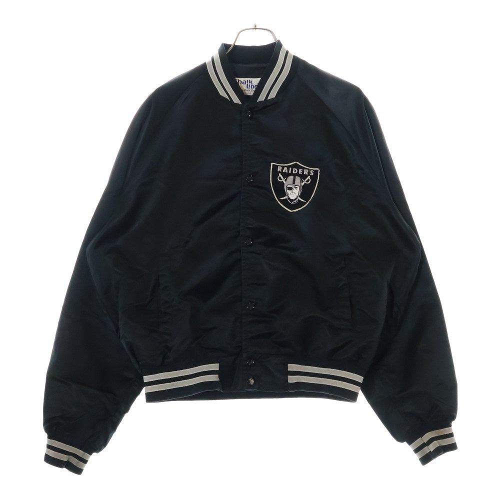 VINTAGE(ヴィンテージ) 90s RAIDERS CHALK LINE USA製 レイダース チョークライン 刺繍 スタジアムジャケット スタジャン ブラック