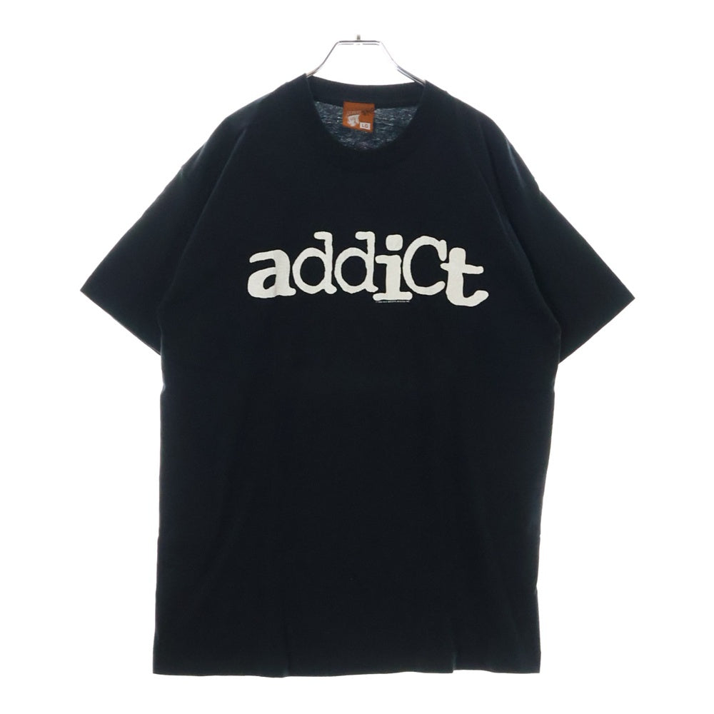 VINTAGE(ヴィンテージ) 90s OLD GHOSTS DESIGNS INC ADDICT 両面プリント 半袖Tシャツ カットソー ブラック