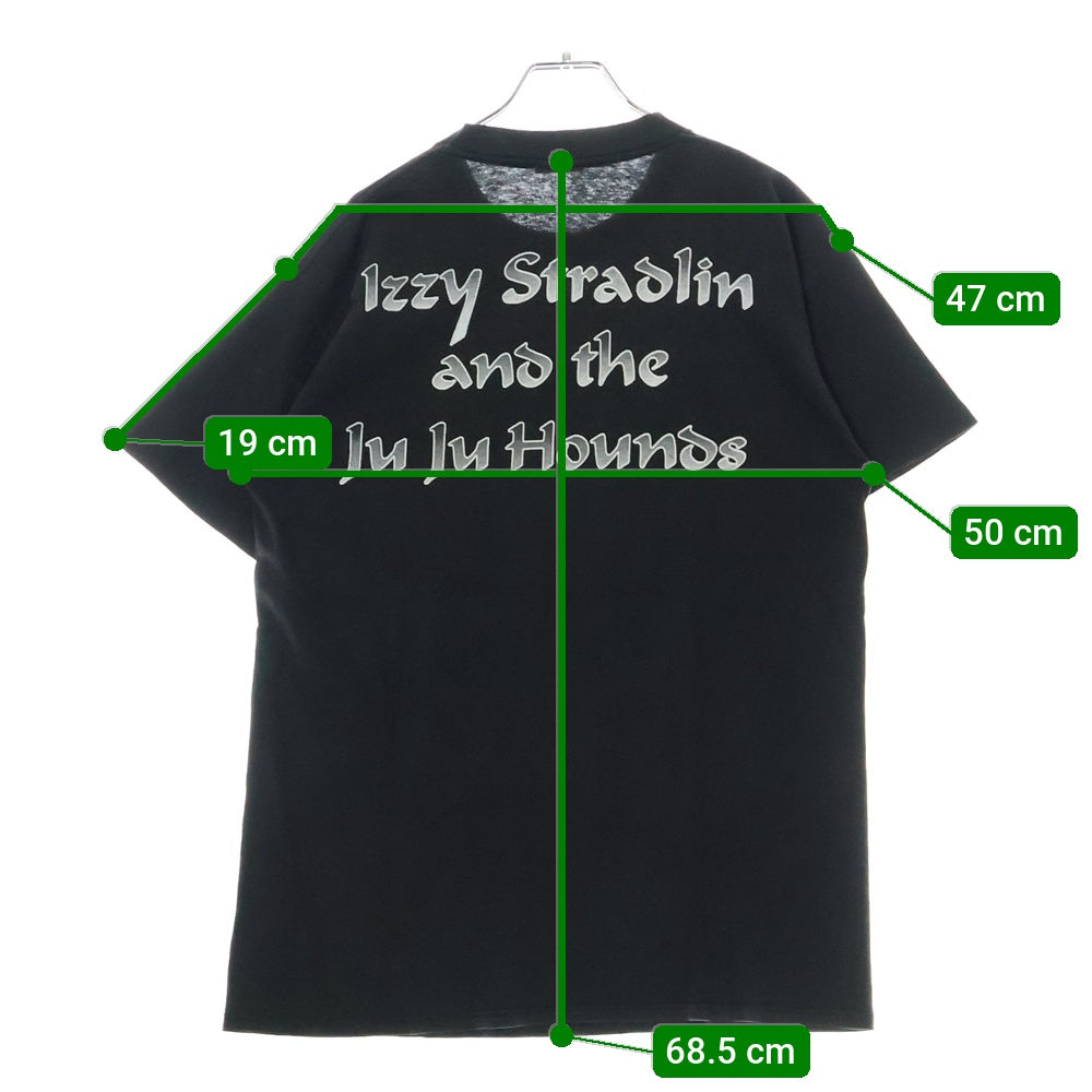 VINTAGE(ヴィンテージ) 90s IZZY STRADLIN UNDER LICENSE TO BROCKUM And The Ju Ju Hound イジー ストラドリン 両面プリント 半袖Tシャツ ブラック