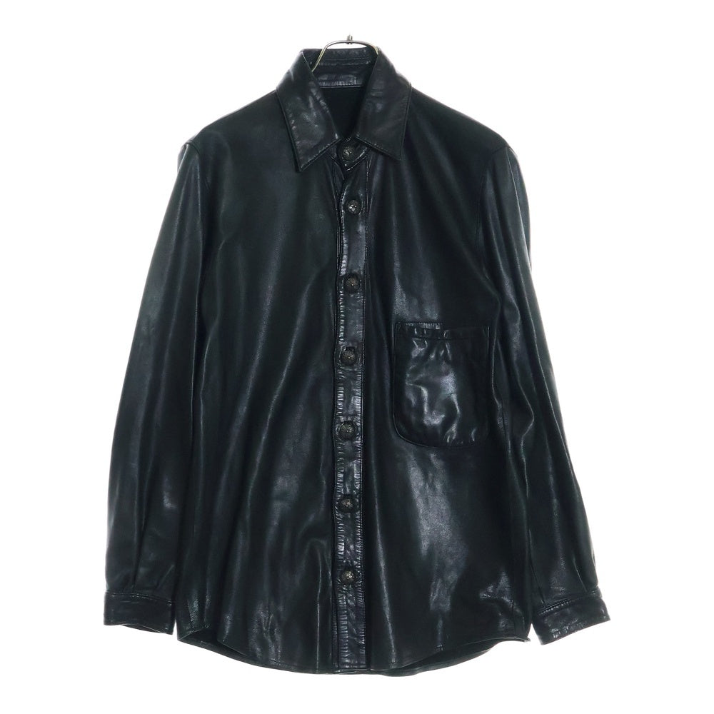 CHROME HEARTS(クロムハーツ) OLD LEATHER SHIRT クロスボール オールド レザー シャツ ブラック