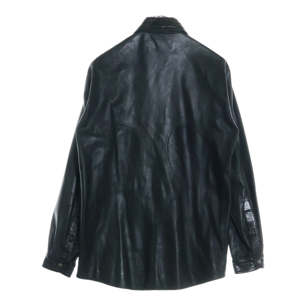 CHROME HEARTS(クロムハーツ) OLD LEATHER SHIRT クロスボール オールド レザー シャツ ブラック